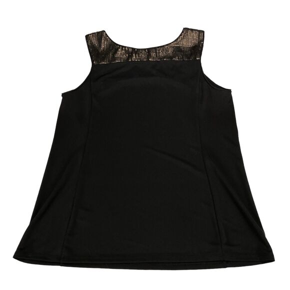 Narciso Rodriguez Tank Top Womens Large Black Gold Sequin Sleeveless Pullover - Picture 10 of 12